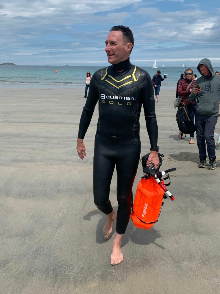 Fabien après le test des 6h de nage en eau froide